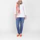 Alembika Floral Scarf Embroidered Multi-Colour Beige