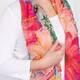 Alembika Floral Scarf Embroidered Multi-Colour Beige