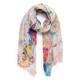 Alembika Floral Scarf Embroidered Multi-Colour White