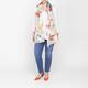 Alembika Floral Scarf Embroidered Multi-Colour White