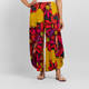 Alembika Bold Floral Jersey Pull On Trouser Mustard 