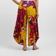 Alembika Bold Floral Jersey Pull On Trouser Mustard 