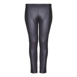 Beige eco leather and jersey black leggings - Plus Size Collection