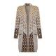 BEIGE ikat intarsia knit long CARDIGAN