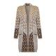 BEIGE ikat intarsia knit long CARDIGAN