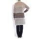 BEIGE ikat intarsia knit long CARDIGAN