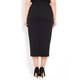 BEIGE long line black pencil SKIRT