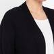 Beige Pleated A-Line Cardigan Black
