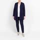 Beige Pleated A-Line Cardigan Navy 