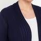 Beige Pleated A-Line Cardigan Navy 