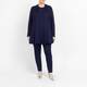 Beige Pleated A-Line Sweater Navy