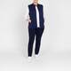 Beige Zip Up Jersey Cotton Gilet Navy
