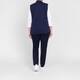 Beige Zip Up Jersey Cotton Gilet Navy