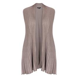 Beige Pleated A-Line Gilet Taupe - Plus Size Collection