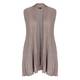 Beige Pleated A-Line Gilet Taupe