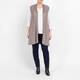 Beige Pleated A-Line Gilet Taupe
