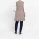 Beige Pleated A-Line Gilet Taupe
