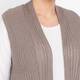 Beige Pleated A-Line Gilet Taupe