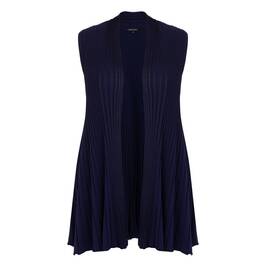 Beige Pleated A-Line Gilet Navy  - Plus Size Collection