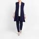 Beige Pleated A-Line Gilet Navy 