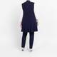 Beige Pleated A-Line Gilet Navy 