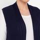 Beige Pleated A-Line Gilet Navy 