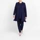 Beige Pleated A-Line Sweater Navy