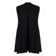 Beige Pleated A-Line Gilet Black
