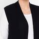 Beige Pleated A-Line Gilet Black