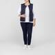 Beige Gilet Padded Navy