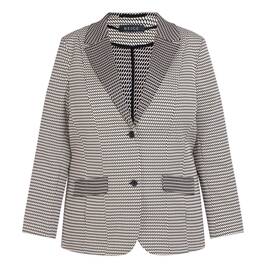 Beige Stretch Jersey Blazer Black and Ivory - Plus Size Collection