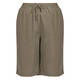 Beige Linen Blend Shorts Sage Green