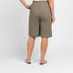 Beige Linen Blend Shorts Sage Green