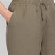 Beige Linen Blend Shorts Sage Green