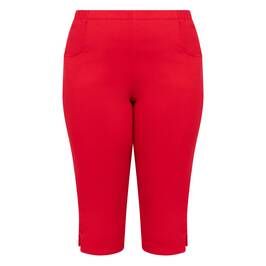 Beige Capri Trousers Red  - Plus Size Collection