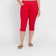 Beige Capri Trousers Red 