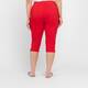 Beige Capri Trousers Red 