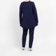 Beige Pleated A-Line Sweater Navy
