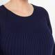 Beige Pleated A-Line Sweater Navy