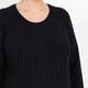 Beige Pleated A-Line Sweater Black