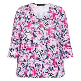 Beige Jersey T-Shirt Tulip Pink - Plus Size Collection