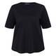 Beige Round Neck Cotton T-Shirt Black 