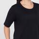 Beige Round Neck Cotton T-Shirt Black 