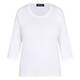 Beige Cotton 3/4 Sleeve T-Shirt White 