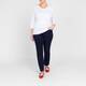 Beige Cotton 3/4 Sleeve T-Shirt White 