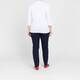 Beige Cotton 3/4 Sleeve T-Shirt White 