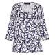 Beige Floral Print T-Shirt Navy 