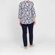 Beige Floral Print T-Shirt Navy 