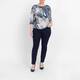 Beige Abstract Scale Print Top Blue