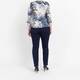 Beige Abstract Scale Print Top Blue